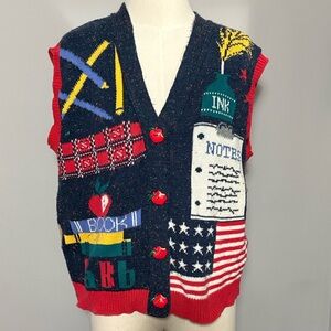 VINTAGE Sweater Loft Medium Teacher School Vest